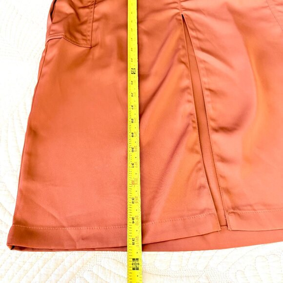 House of Harlow Brown Satin Cargo Midi Skirt Size Small - Picture 16 of 16